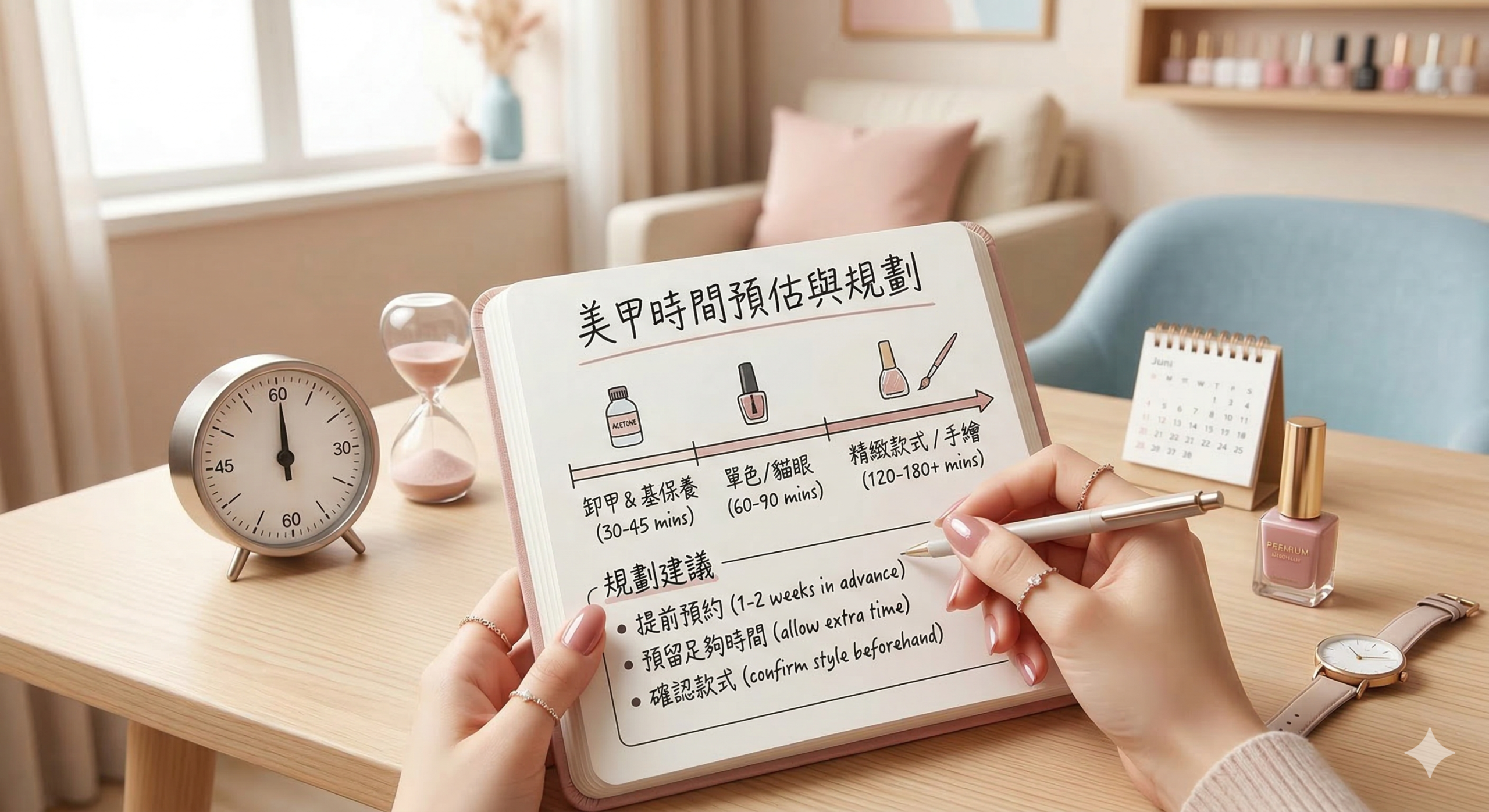 美甲時間預估與規劃