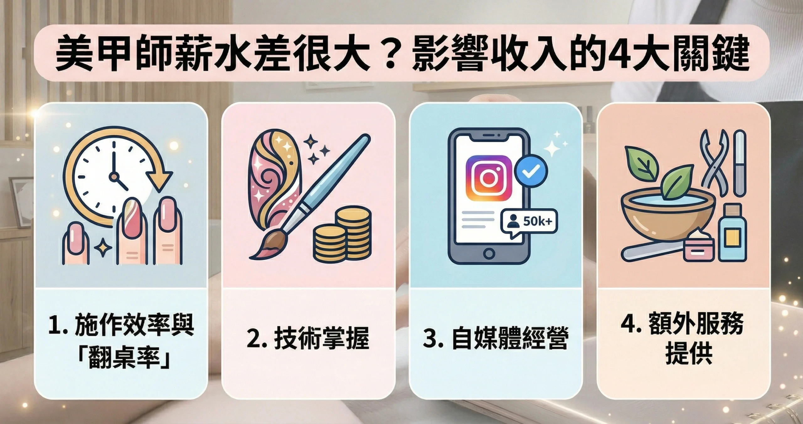 美甲師薪水-影響收入4大關鍵